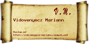 Vidovenyecz Mariann névjegykártya